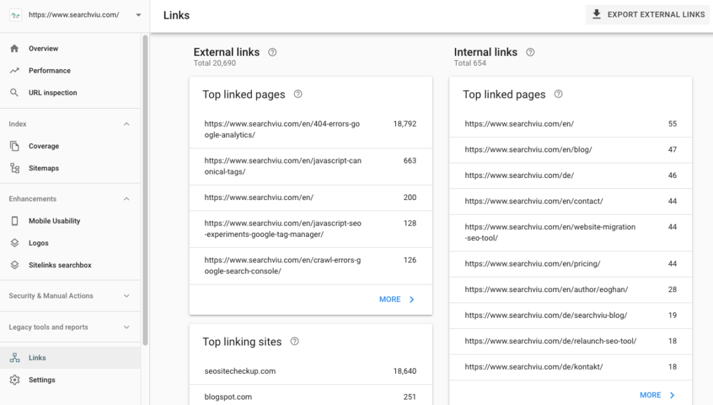 Search Console Links